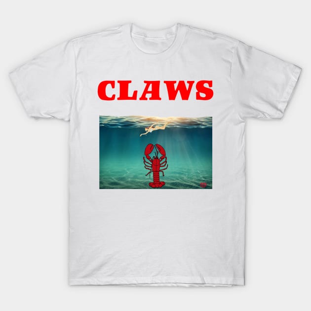 CLAWS (Jaws Parody) Novelty Graphic T-Shirt by LittleLuxuriesDesigns